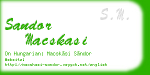 sandor macskasi business card